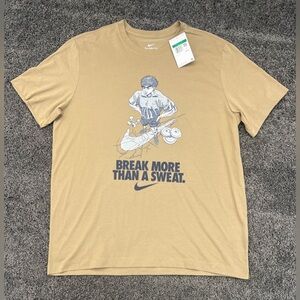 Nike TShirt Men’s Size XL ‘Break A Sweat’ Dri-Fit Training Beige HJ3611-297 NEW!